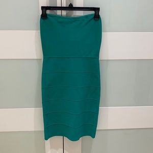 Teal Strapless Cocktail Dress